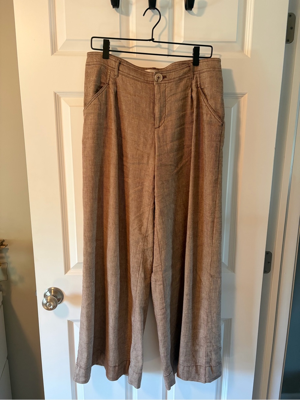 Anthropologie Wide Leg Linen-Blend women’s Pants - Tan